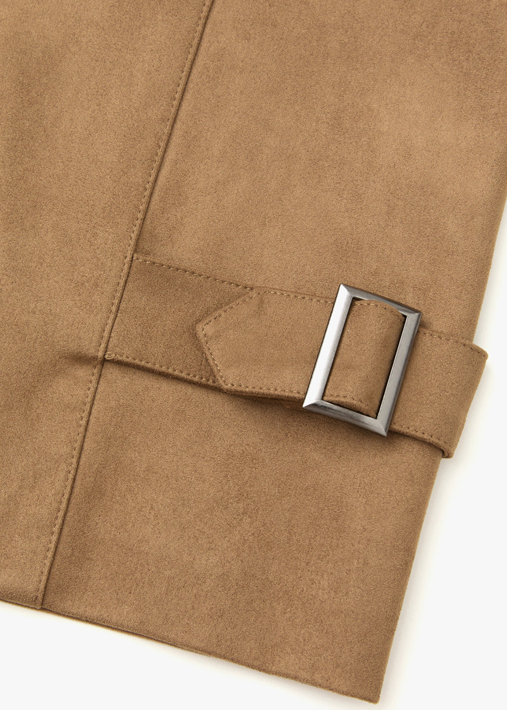 SUEDE STRAP POINT JACKET_BROWN
