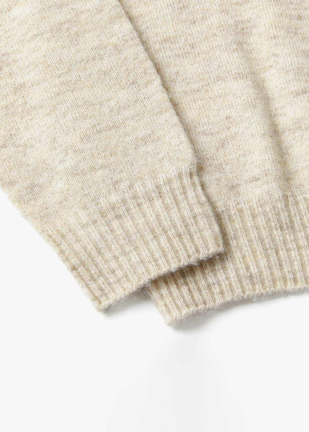 WHOLEGARMENT WOOL ROUND SWEATER_OATMEAL