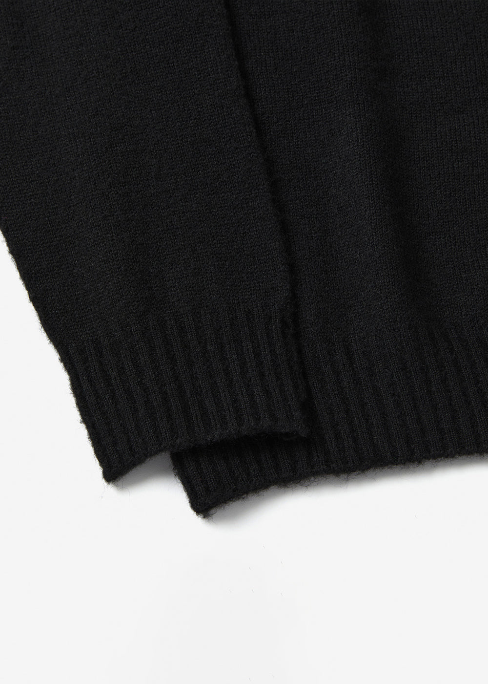 WHOLEGARMENT WOOL ROUND SWEATER_BLACK