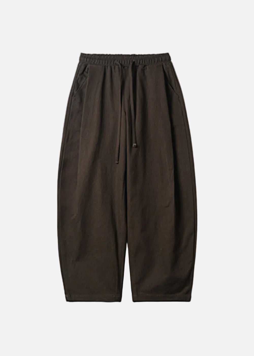 WASHED TWILL COTTON PANTS_ BROWN