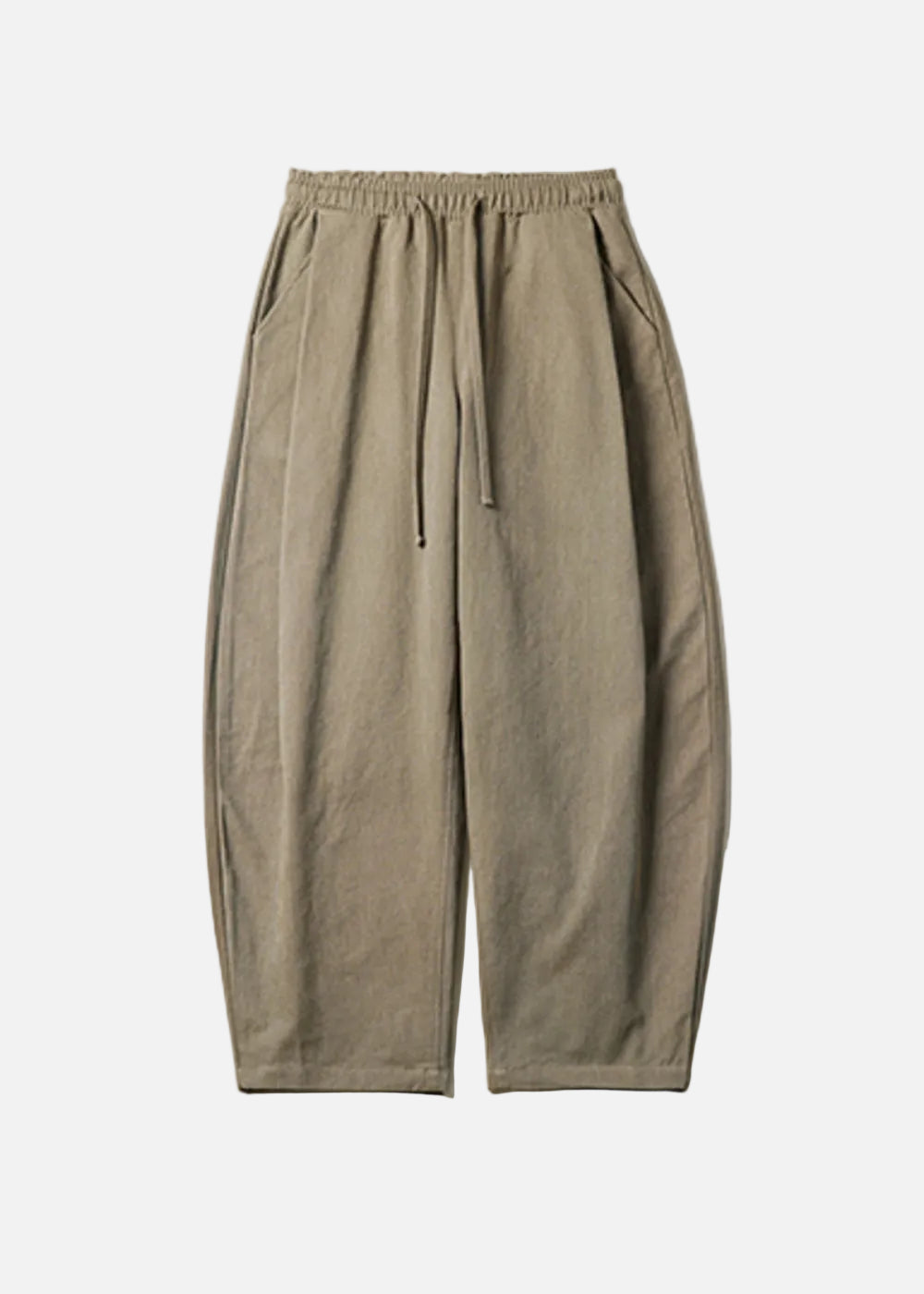 WASHED TWILL COTTON PANTS_KHAKI BEIGE