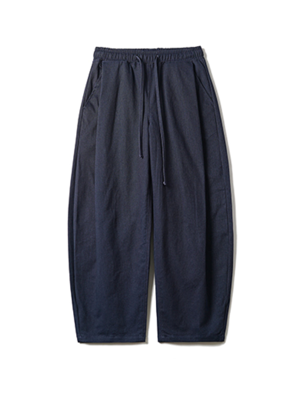 Washed Twill Cotton Pants - Navy
