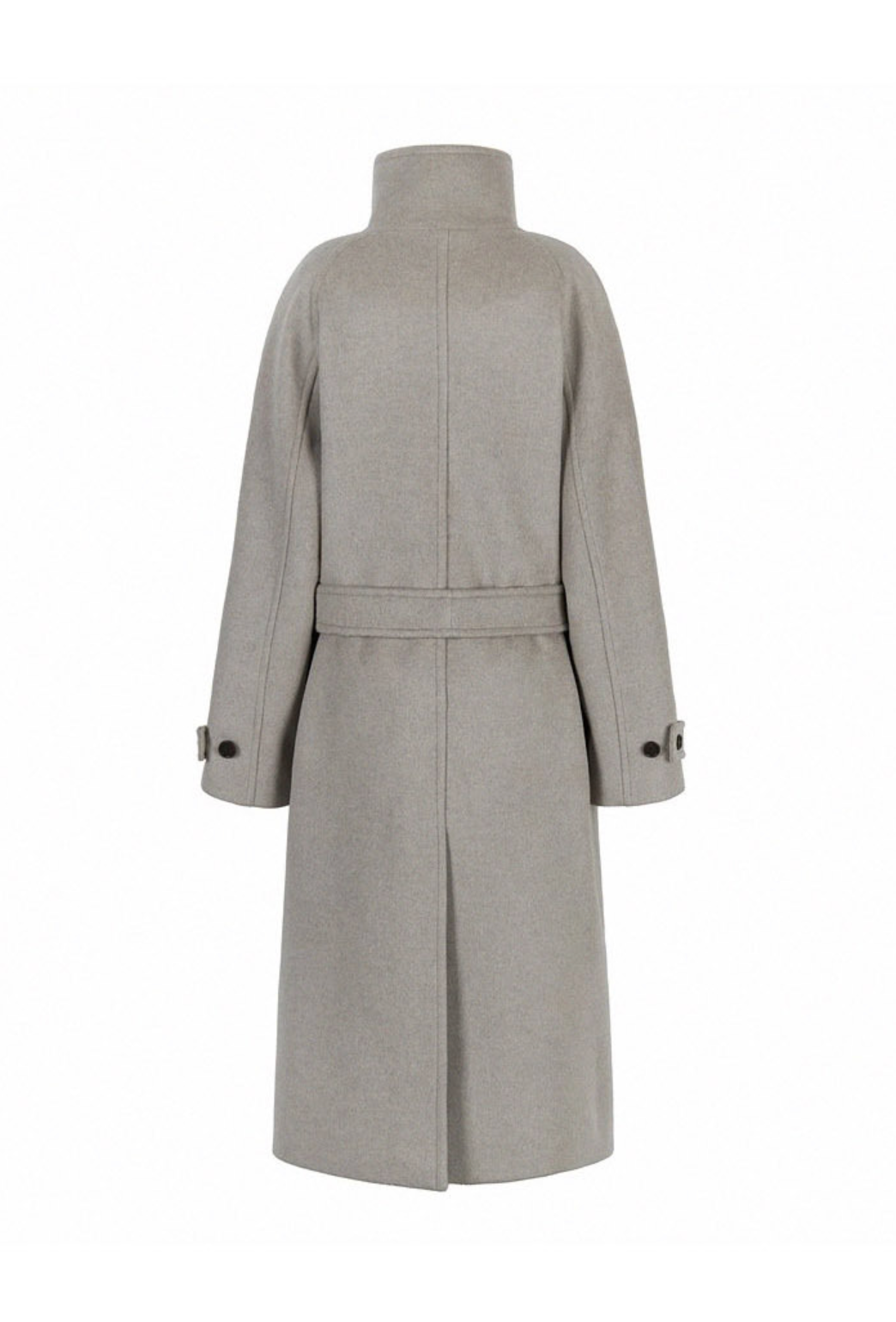 CASHMERE HIGH-NECK BELTED COAT