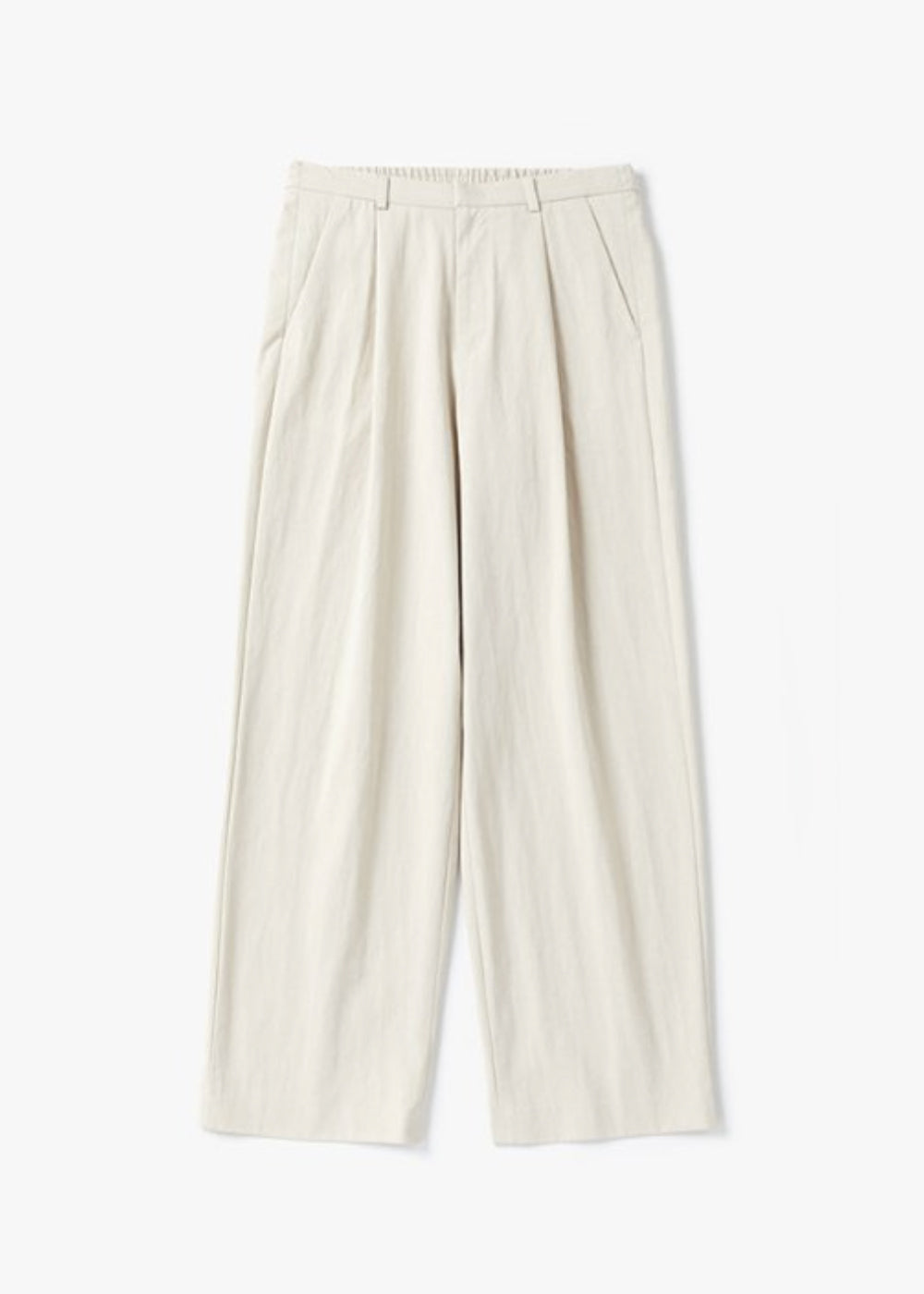 SILKET COTTON PIN TUCK PANTS_IVORY