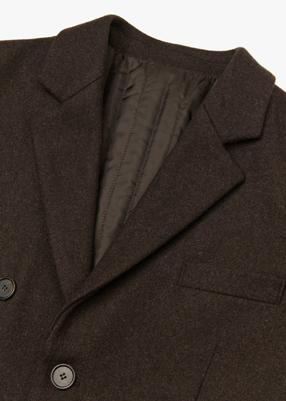 WOOL BLENDED SINGLE COAT_BROWN