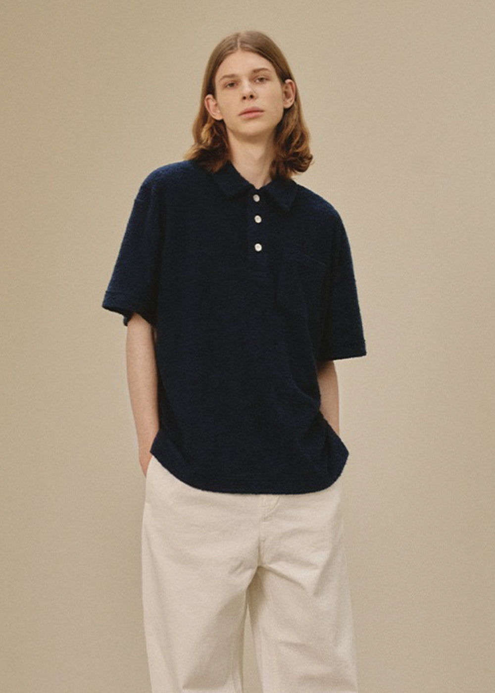 TERRY PIQUE T SHIRT DARK NAVY