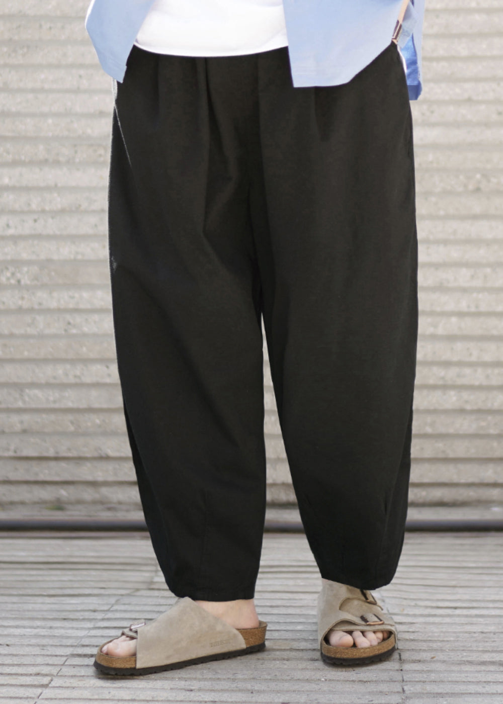WASHED BALLOON PANTS_BLACK