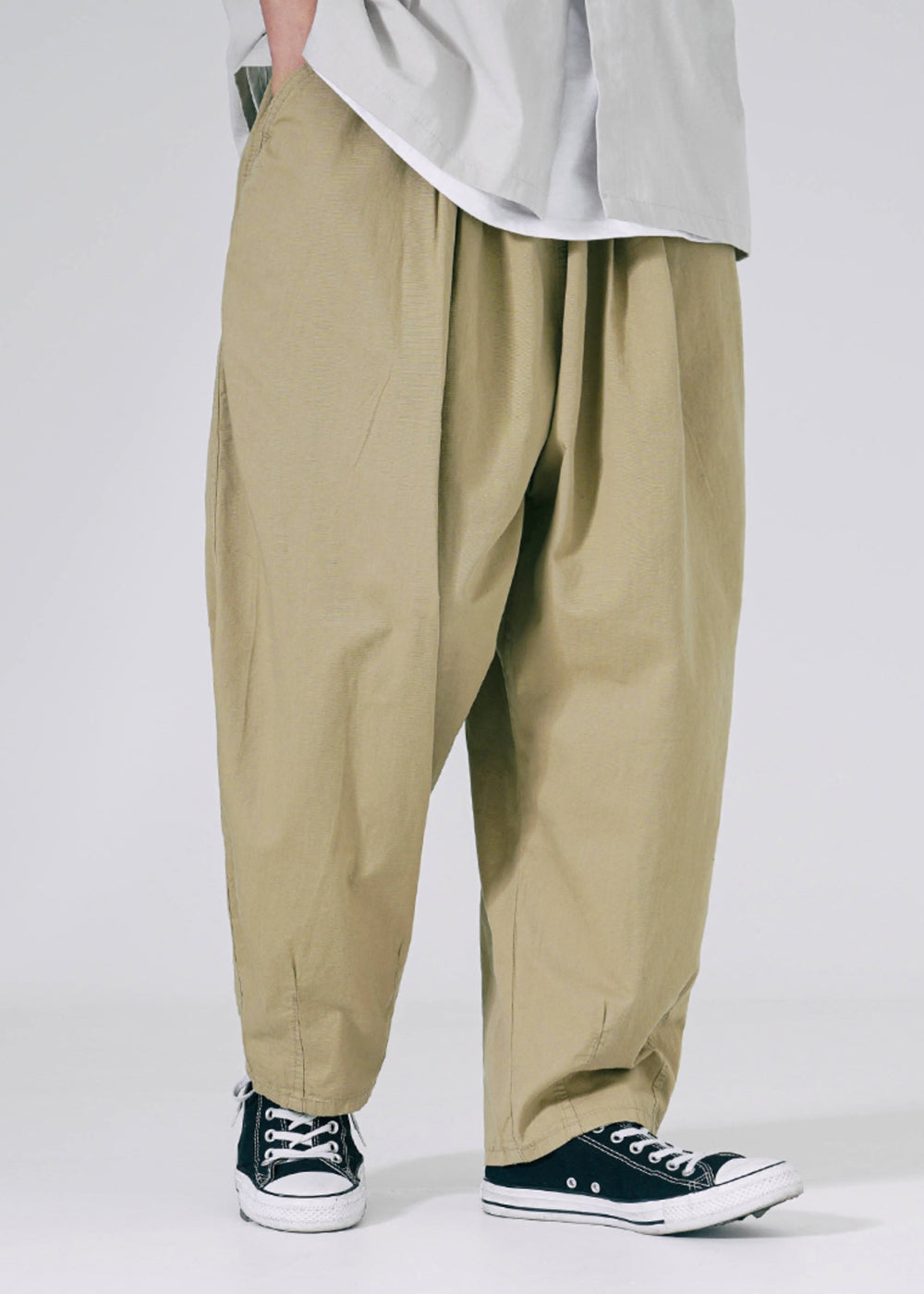 WASHED BALLOON PANTS_BEIGE