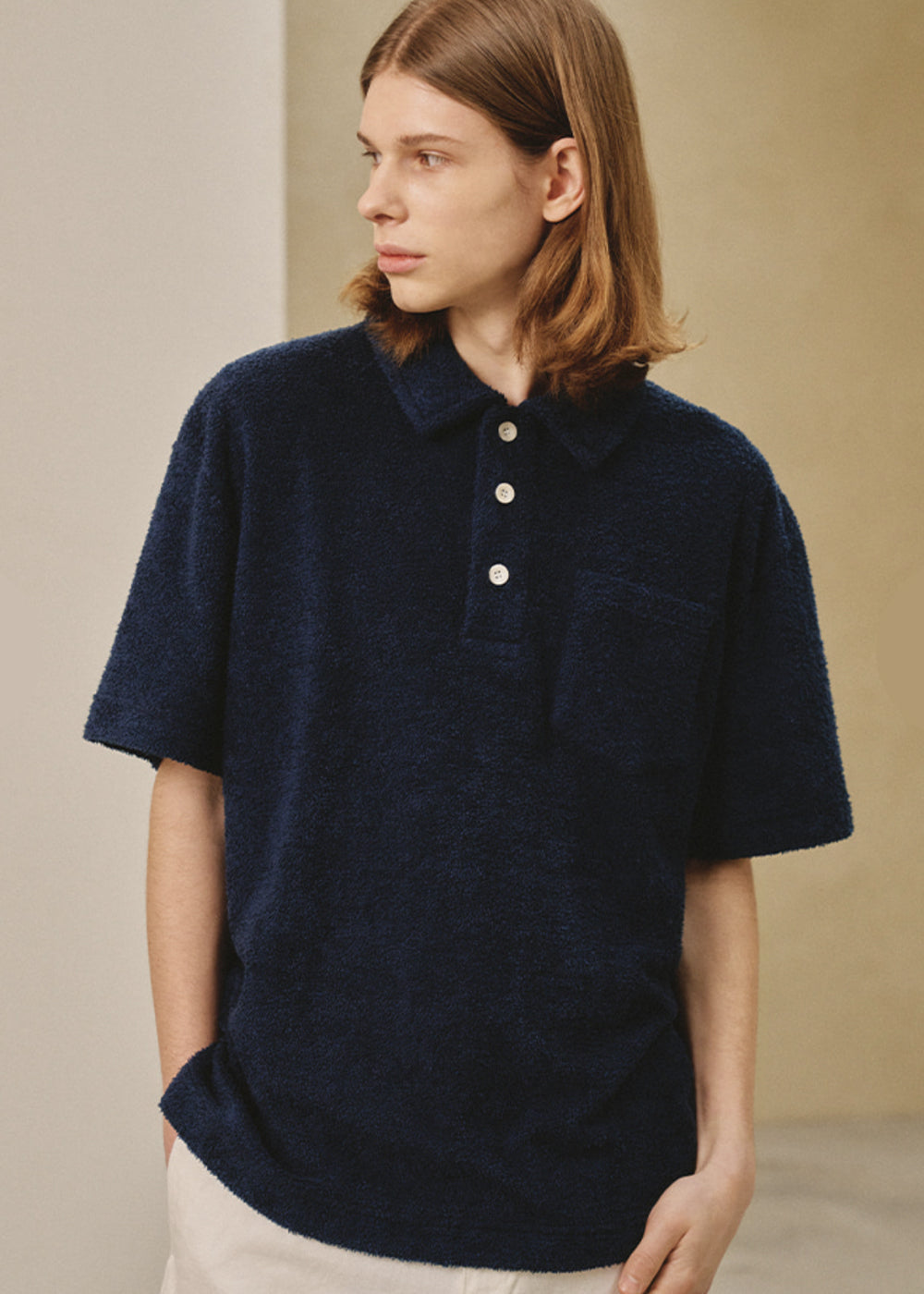 TERRY PIQUE T SHIRT DARK NAVY